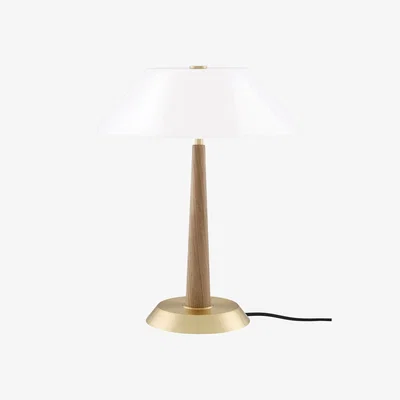 Nordic Nest Globen Lighting Ligna table lamp Oak-raw brass Ø29x39.2 cm