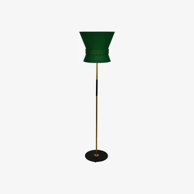 Nordic Nest Örsjö Belysning Bow floor lamp Raw brass-emerald green large 159 cm