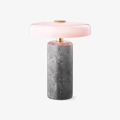 Nordic Nest Design By Us Trip table lamp Ø17x21 cm marble Silver-pink