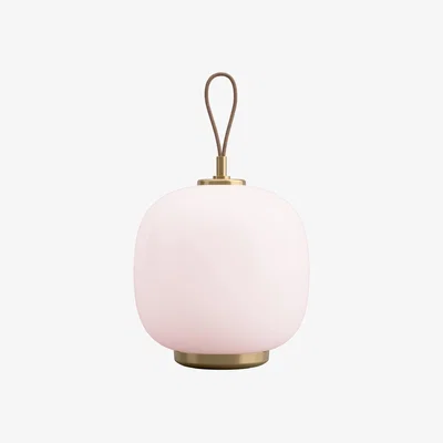 Nordic Nest Louis Poulsen VL45 Radiohus portable lamp Ø175 cm Brass-pale rose glass