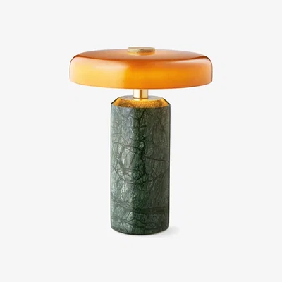 Nordic Nest Design By Us Trip table lamp LED Ø17x21 cm marble Moss green-amber