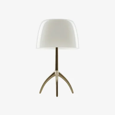 Nordic Nest Foscarini Lumiere Piccola Dimmable table lamp Warm white shade–champagne-coloured base