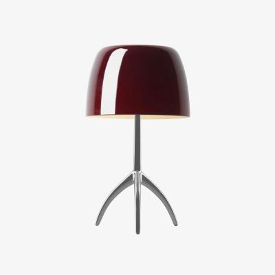 Nordic Nest Foscarini Lumiere Piccola Dimmable table lamp Cherry red shade–aluminum base
