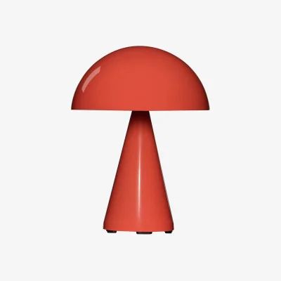 Nordic Nest Hübsch Mush portable table lamp Bright red 20 cm