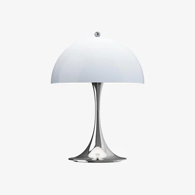 Nordic Nest Louis Poulsen Panthella 250 portable table lamp Chrome opal blue grey