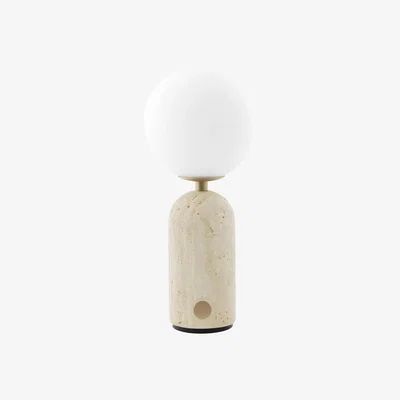 Nordic Nest Globen Lighting Torrano portable table lamp Beige travertine