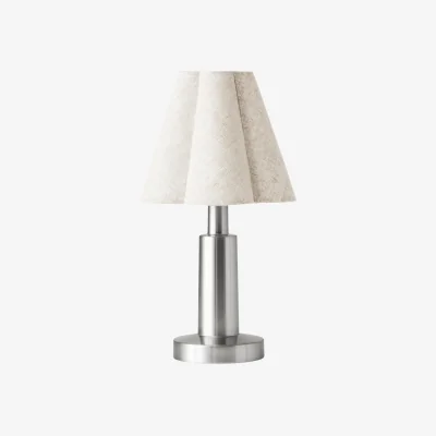 Nordic Nest Audo Copenhagen Admiral portable table lamp Chrome-linen 27 cm