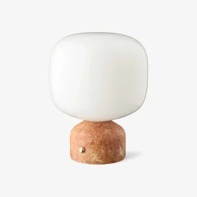 Nordic Nest Gejst Meemo portable table lamp 23 cm Amber Red marble