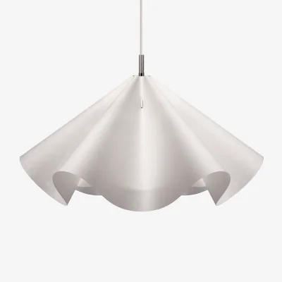 Nordic Nest MOEBE Sinuate pendant lamp White-stainless steel medium Ø60x30 cm