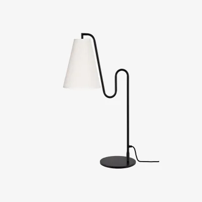 Nordic Nest Globen Lighting Lou table lamp White bouclé-black