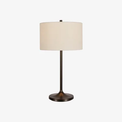 Nordic Nest Belid Soft table lamp Linen white-metallic bronze Ø34x64 cm