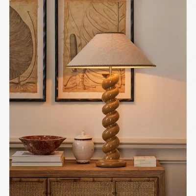 OKA OKA, Henshall Table Lamp Base - Washed Orange, Table Lamp