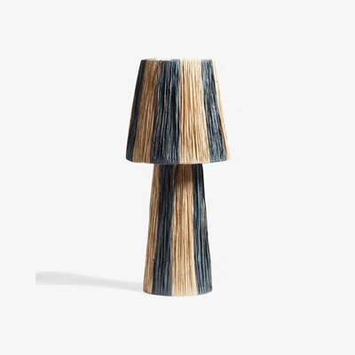 OKA OKA, Bridget Table Lamp and Shade - Warm Natural/Blue, Table Lamps, Iron