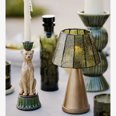 OKA OKA, Mosaica Portable Table Lamp and Shade - Green, Table Lamp