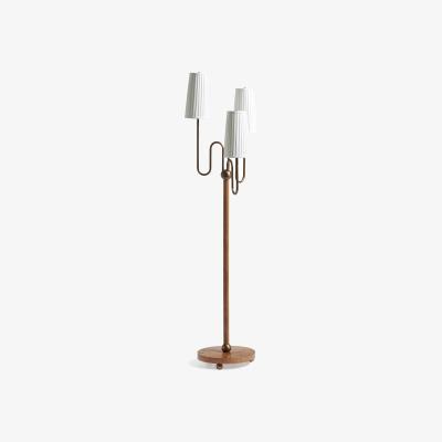 OKA OKA, Lucas Floor Lamp - Warm Burl, Floor Lamps, Brass