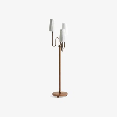 OKA OKA, Lucas Floor Lamp - Warm Burl, Floor Lamps, Brass
