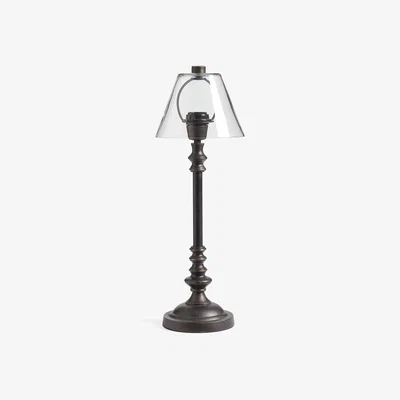 OKA OKA, Barton Table Lamp with Glass Shade - Black/Antique Gold, Table Lamp