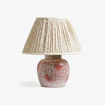 OKA OKA, Gansu Table Lamp Base - Chinese Red, Table Lamps, Porcelain