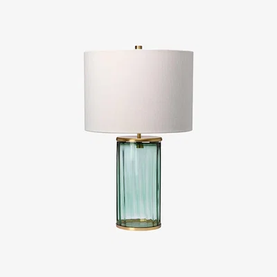 Olivia's Quintiesse Reno Table Lamp Green Aged Brass