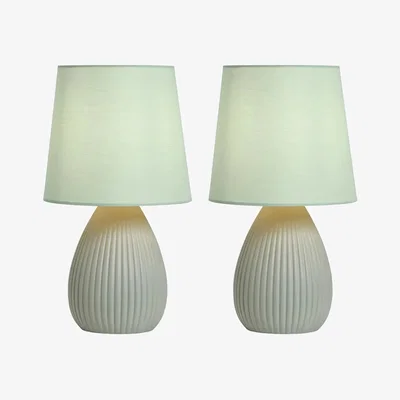 Downtown BHS Freya Teardrop Ceramic Table Lamp Pack of 2 - Green