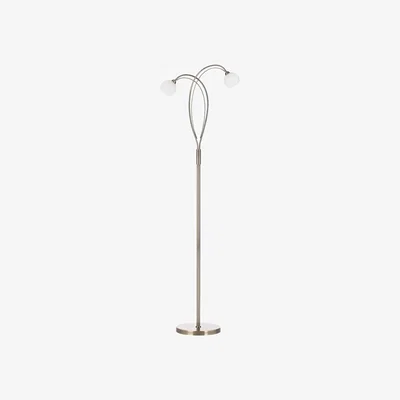 Downtown BHS Soni Floor Lamp - Antique Brass/Alabaster In AntiqueBrass