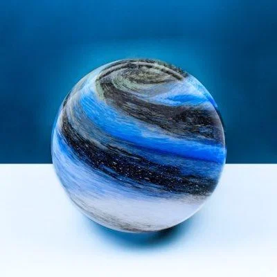 Downtown LGlow Nothern Sky Glass Lamp 28cm In Blue