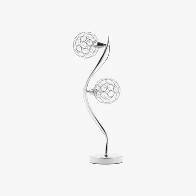 Downtown BHS Orianna 2 Light Table Lamp - Chrome/Clear