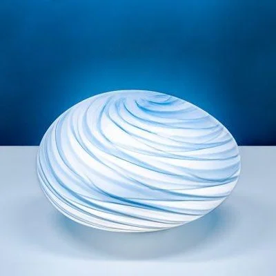 Downtown LGlow Blue Lagoon Glass Lamp Pebble