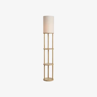 Downtown BHS Shelby Shelving Floor Lamp - Oak/Natural