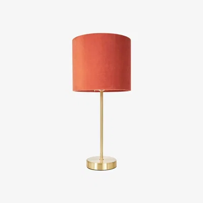 Downtown BHS Velvet Table Lamp - Burnt Orange