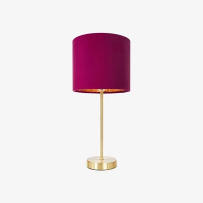 Downtown BHS Velvet Table Lamp - Raspberry Red