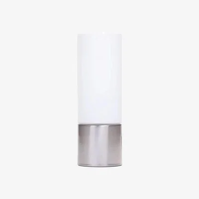 Downtown BHS Tilly Cylinder Touch Lamp - Satin Nickel/Satin Opal Glass