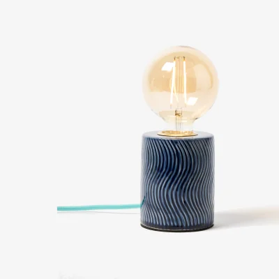 Oliver Bonas Minuit Blue Ceramic Desk & Table Lamp Base