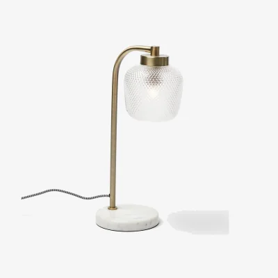 Oliver Bonas Luce Gold Glass & Marble Desk & Table Lamp