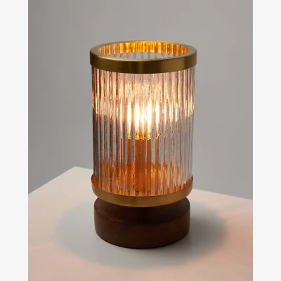 Oliver Bonas Vaso Gold Metal & Glass Desk & Table Lamp