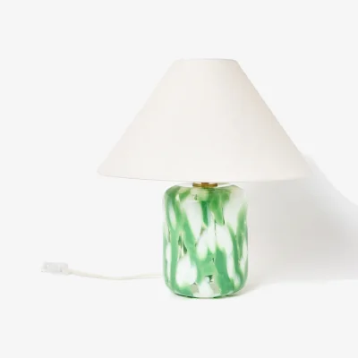 Oliver Bonas Pintar Green & White Glass Desk & Table Lamp