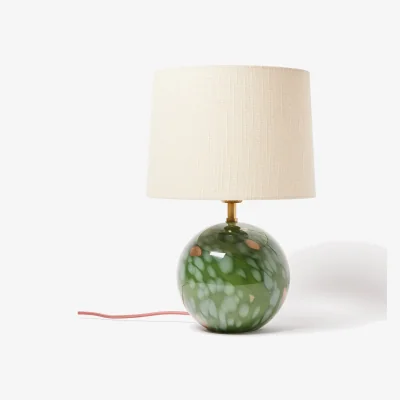 Oliver Bonas Zoja Green Glitter Desk & Table Lamp