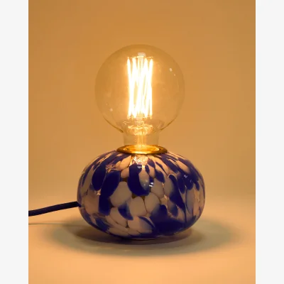 Oliver Bonas Pintar Blue Speckle Glass Desk & Table Lamp Base