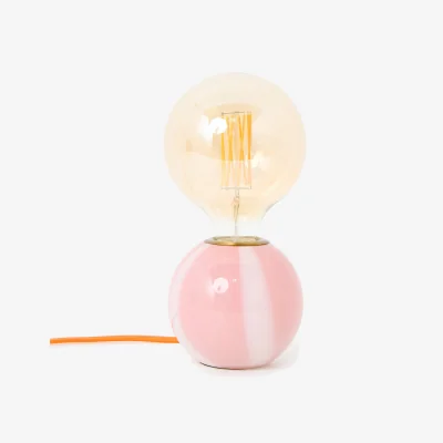 Oliver Bonas Raya Round Pink Desk & Table Lamp