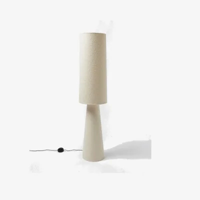 Oliver Bonas Alma White Boucle Column Floor Light
