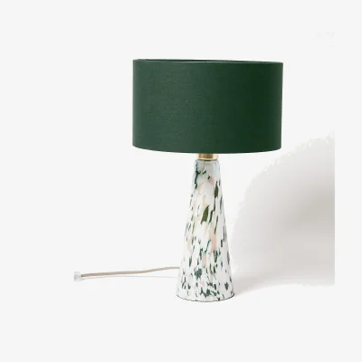Oliver Bonas Green Glass Table & Desk Lamp Large