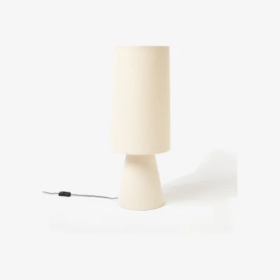 Oliver Bonas Alma White Boucle Column Table Lamp