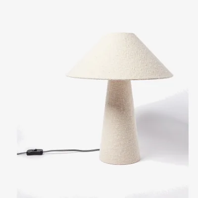 Oliver Bonas Alma White Boucle Desk & Table Light