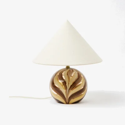 Oliver Bonas Inara Brown Swirl Glass Desk & Table Lamp