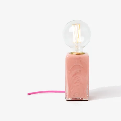 Oliver Bonas Alina Pink Glass Desk & Table Lamp Base