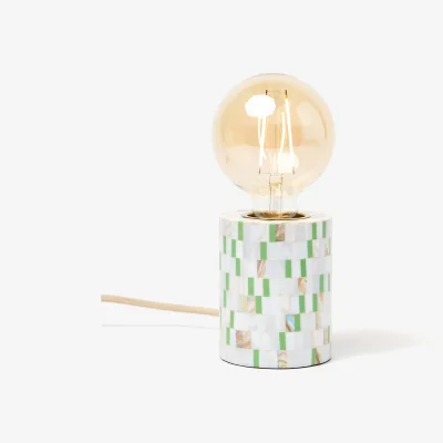 Oliver Bonas Mother of Pearl Green Resin Desk & Table Lamp Base
