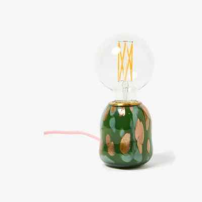 Oliver Bonas Zoja Green Glass Glitter Desk & Table Lamp Base