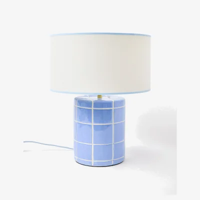 Oliver Bonas Tuile Blue Ceramic Desk & Table Lamp