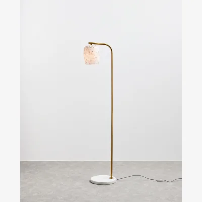 Oliver Bonas Cosmo Gold Glass & Marble Floor Lamp