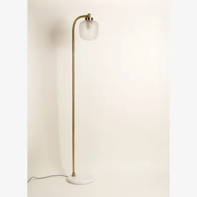 Oliver Bonas Luce Gold Glass & Marble Floor Lamp